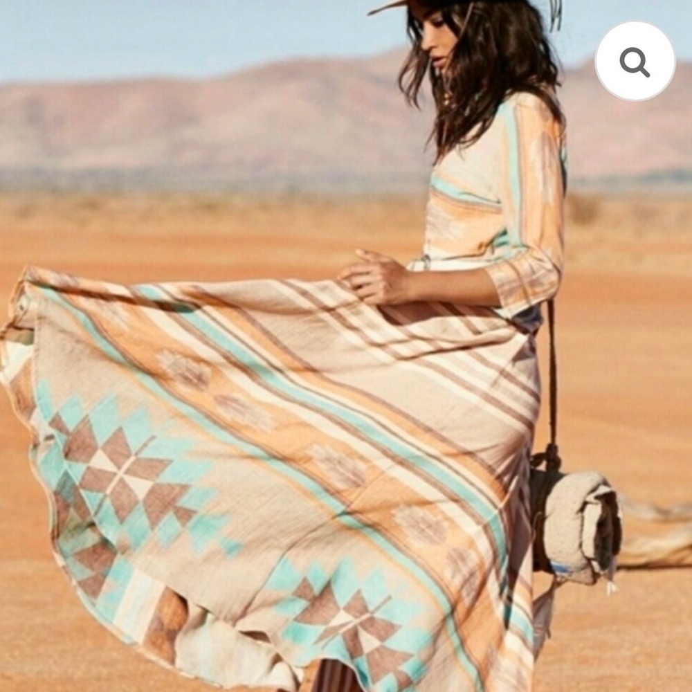 Reserved -Spell Peyote Maxi Dress duster size Large - Picture 8 of 17